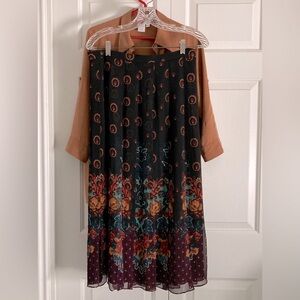 Coldwater Creek PM silk floral maxi skirt